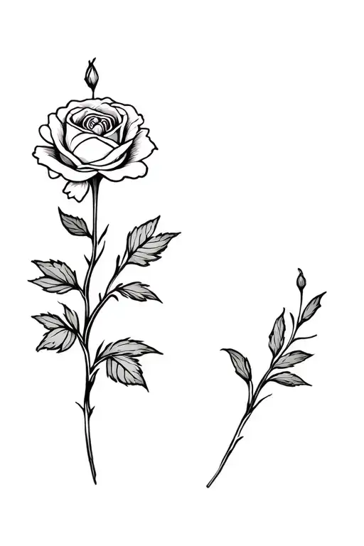 Rose And Carnation With Twisted Stems