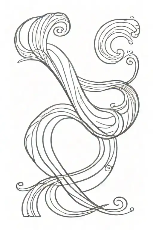 Aquarius Wave Sign Modern