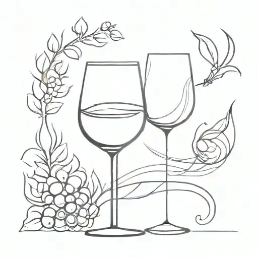 Simple Wine Glass No Shading More Line