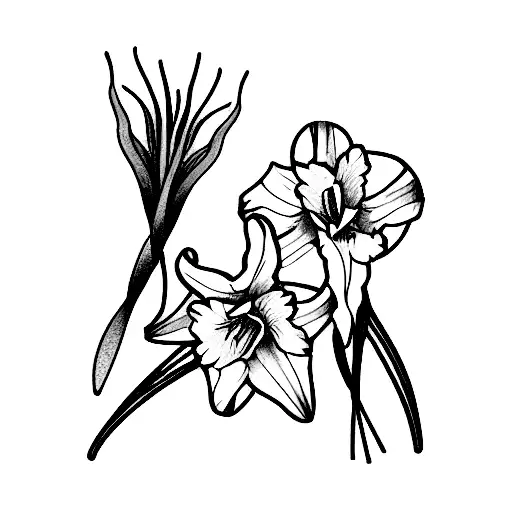 Daffodils And Gladiolus Bound By Wheat And Pisces Fish