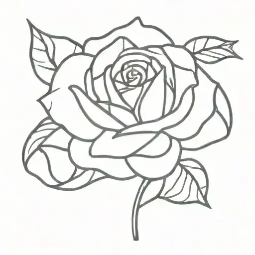 A Detailed Blackwork Tattoo Of A Rose Intertwined With A Vine
