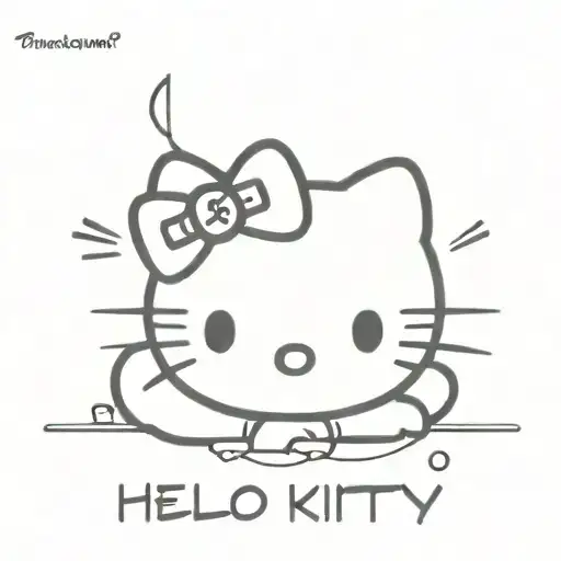 Hello Kitty Snorting Line