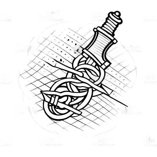 Dumbbell Intertwined With A Sword