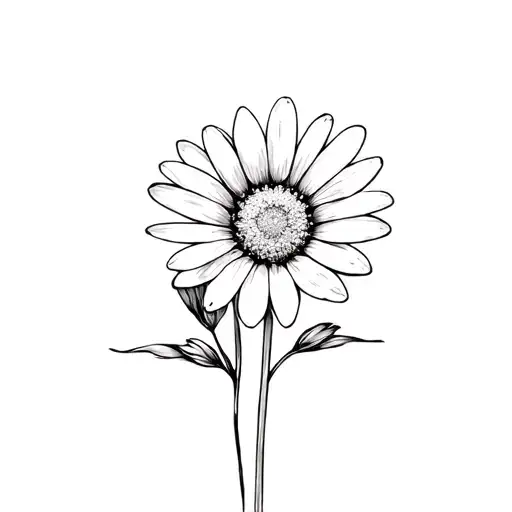 Black And White Little Common Daisy Flower