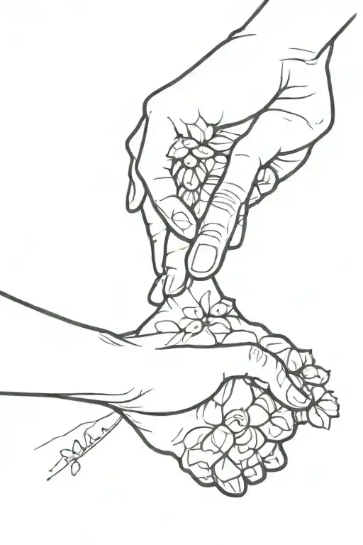 Mother Son Daughter Holding Hands