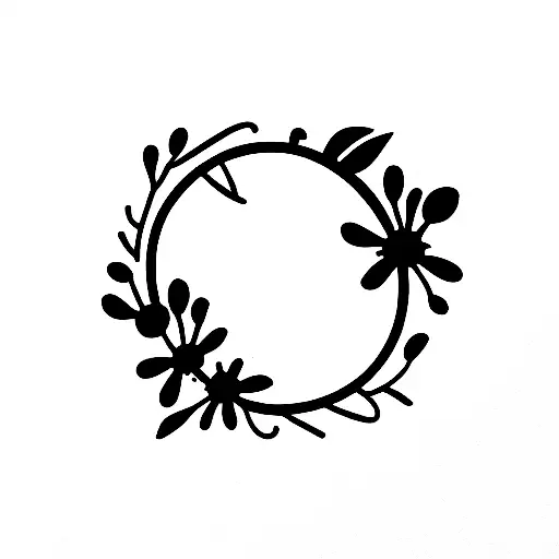 Lowercase G With Florals Around It Dainty