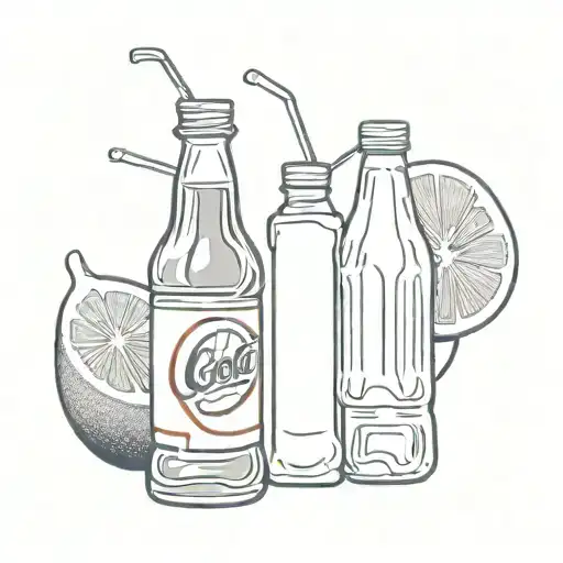 A S Can Of Pepsi And A Mexican Bottle Of Coke In Front Of A Tall Bottle Of Orange Whiskey