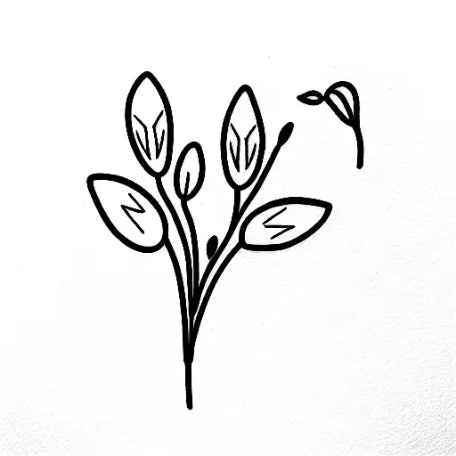 Mountain Outline With Snowdrop Flower