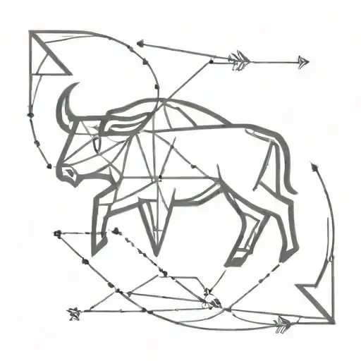Taurus Zodiac Sign Geometric Arrow