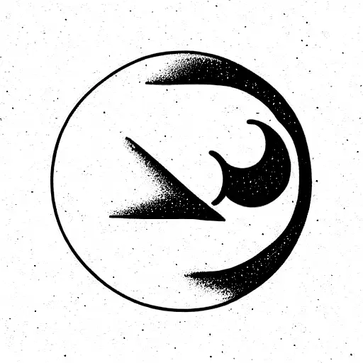 Unalome Symbol With Moon