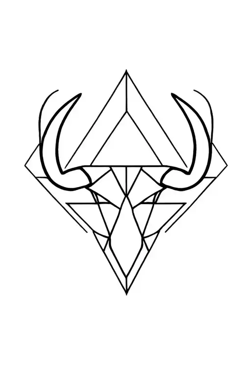 Zodiac Taurus Sign With Geometric Shapes