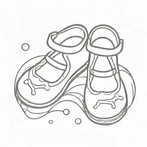 Melting Tattoo Mary Janes Cute Kid Drawing