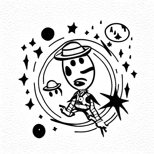 Toy Story Aliens And Watercolor Galaxy