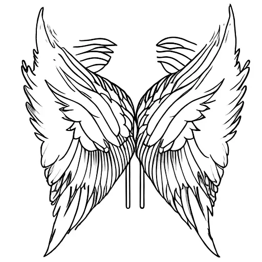 2 Bird Wings With Bones And Feathers