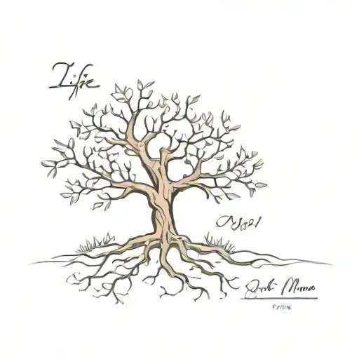 Life Tree With Branches Of Birth Dates Of My Mum Dad And Brother