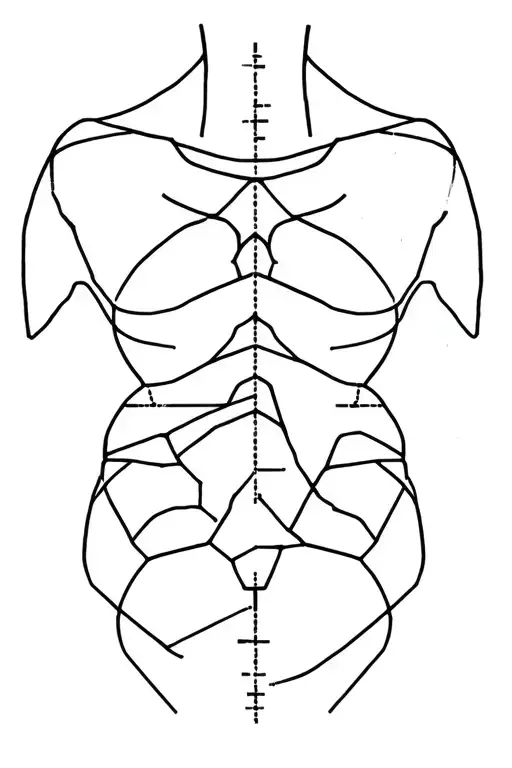 Human Organs In Geometrical Design Incorporating Elements That Looks Like A Line Map