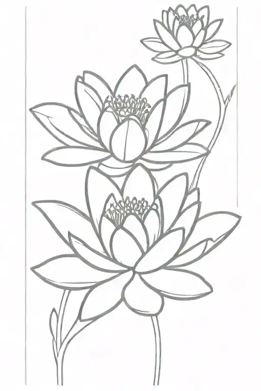 Water Lily With Sister As The Stem