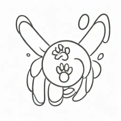 Family Of 4 And A Dog Paw Print