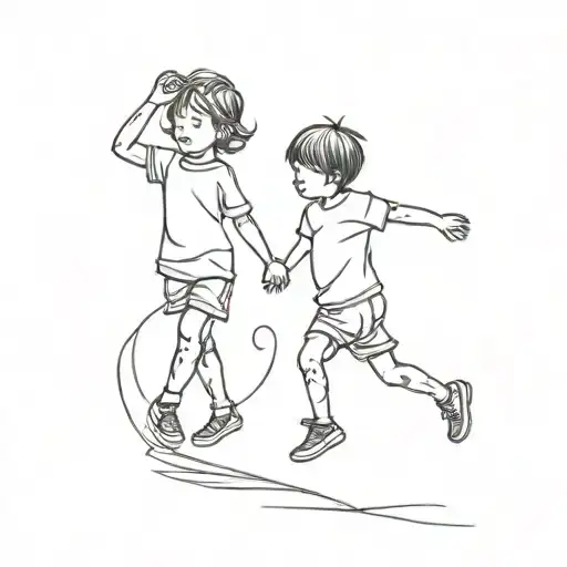 Children Playing On Stamp Form