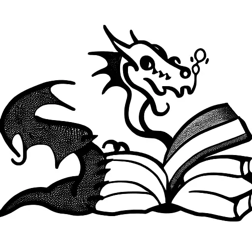 Cute Dragon With Books