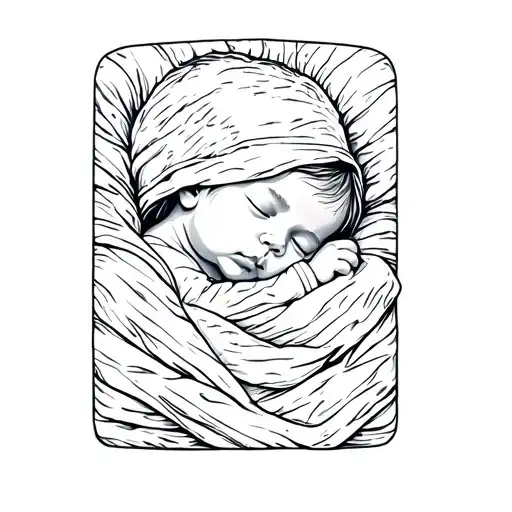 A Baby Sleeping In A Blanket