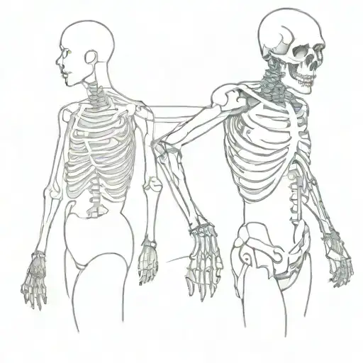 Upper Half Male Torso And Lower Half Skeleton Divided