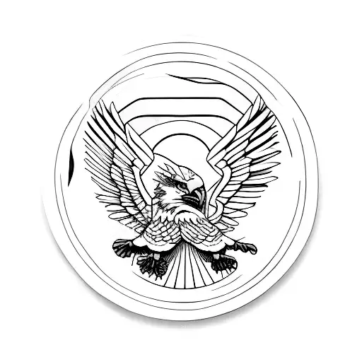 Bald Eagle And Robin Bird In A Yin Yang Symbol
