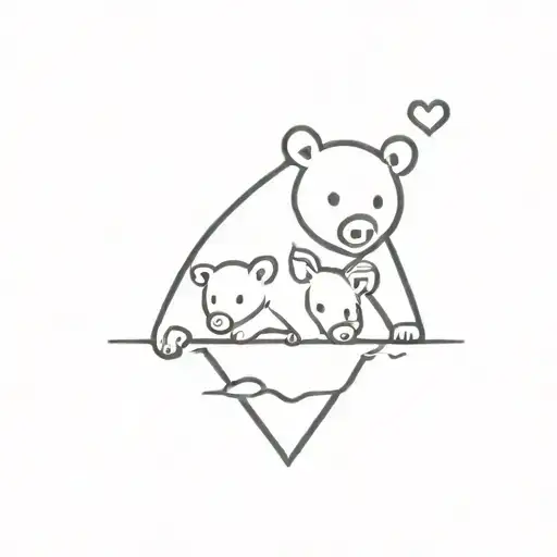 Bear And Pig Love Heart