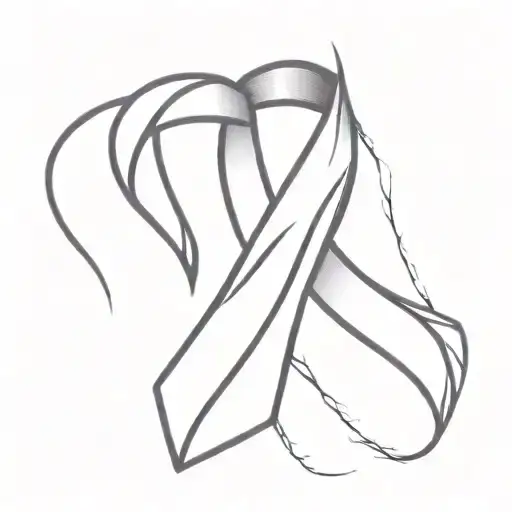 Pancreatic Cancer Ribbon With Ripped Flag
