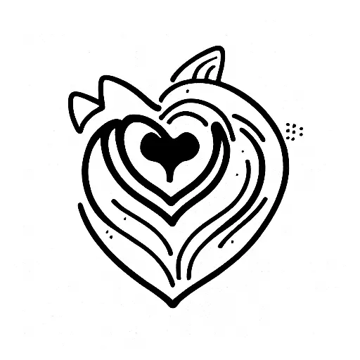 Heart Made Of A Cat With A Sunflower