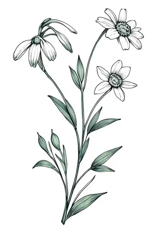 Snowdrop Primrose Daffodil Daisy Honeysuckle Cosmos Flower Bouquet