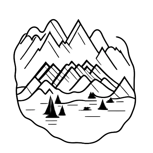 Mountain With A River And Lake