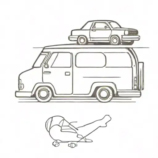 Car With Luggage On Top Of It