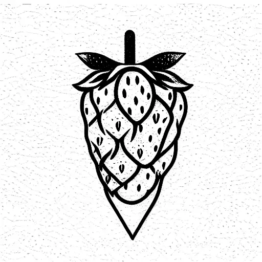 Four Strawberries Thin Line