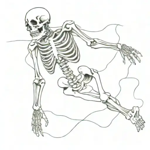 Skeleton Sinking Underwater