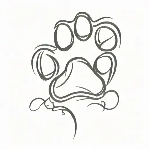 Dog Paw With The Name Malibu Underneath