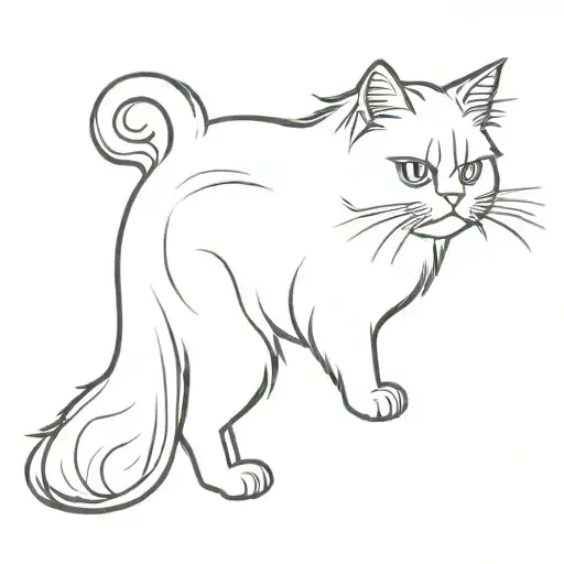 Persian Cat Silhouette Made