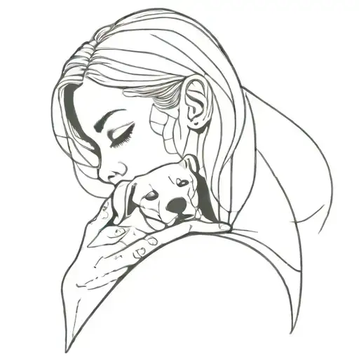 Girl Hugs Dog Full Face