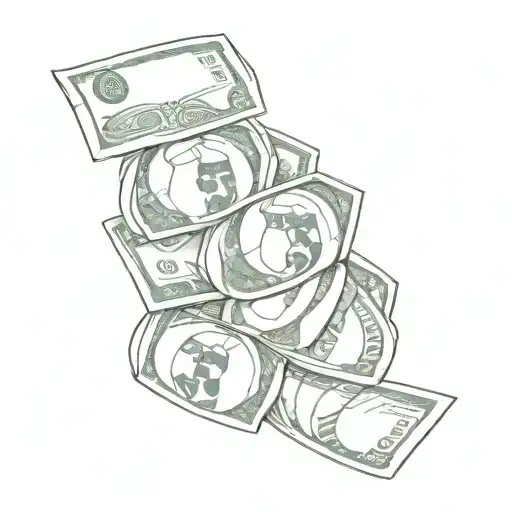 A Stack Of Money Bills Forming The Shape Of A Football