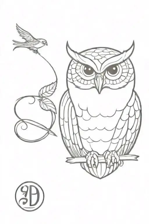 Small Owl And Dragon