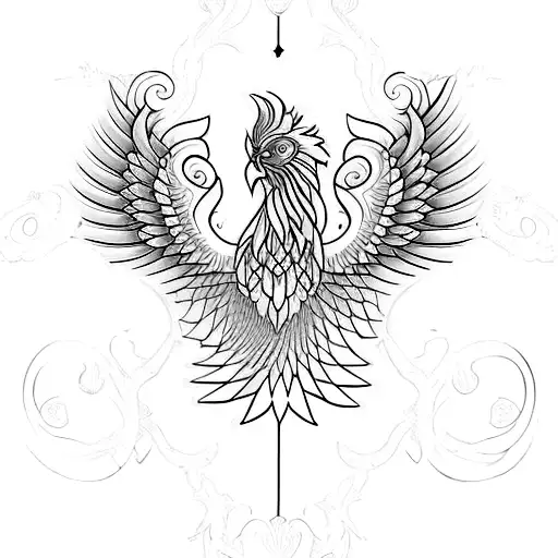 Intricate Clock Gears Forming A Phoenix Silhouette