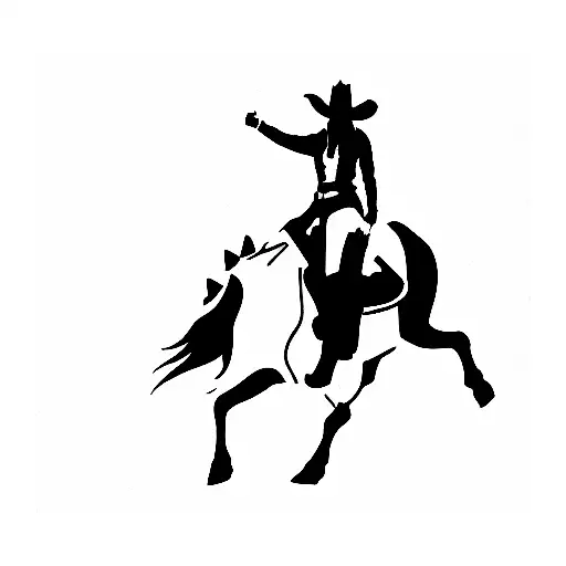 Cowgirl Riding Horse In Mountains