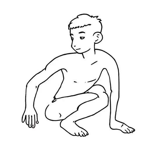 Boy Slouching Stickman Cartoon