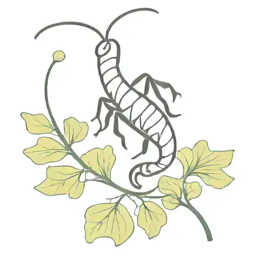 Scorpion On Ginkgo Biloba Leaves