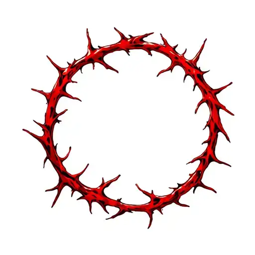 Crown Of Thorns In Blood With Soft Thorns Coming