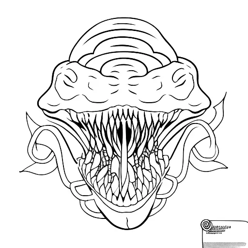 Snake Skeleton Open Mouth