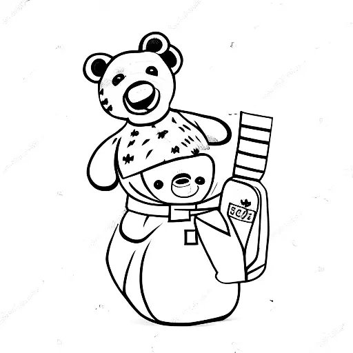 A Teddy Bear Holding A Bag Of Sugar