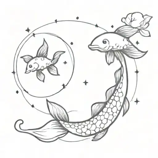 Koi And Cancer Constellation