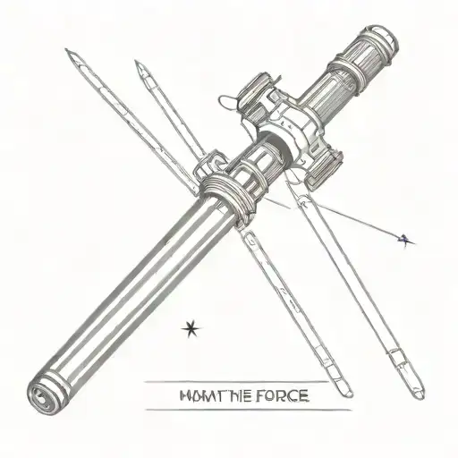 Lightsaber With May The Force Be With You In Star Wars Language