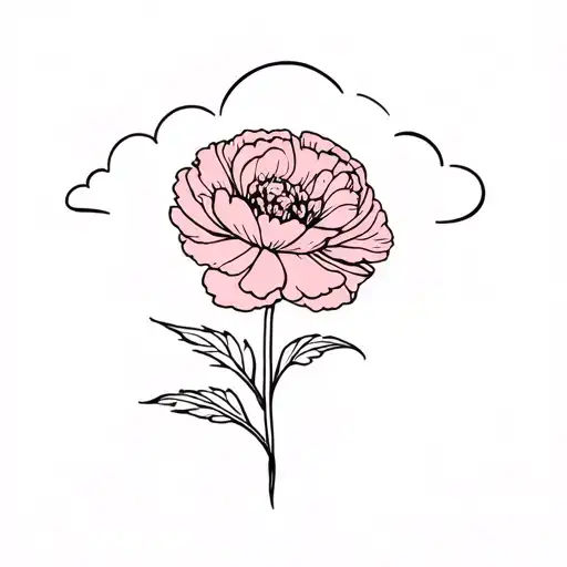 A Minimalist Carnation Flower And Cloud